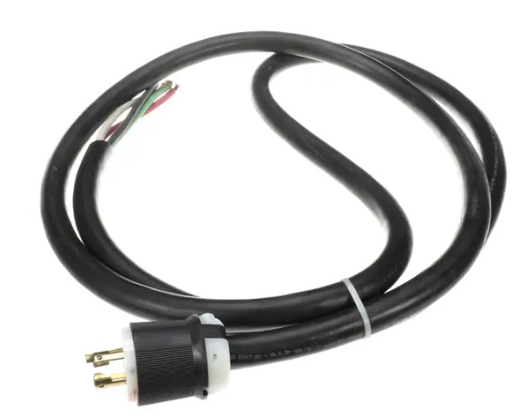 Power Cord with L16-30P Male Plug, 8AWG, 30 Amp, Twist Lock, 480V 3 Phase Units